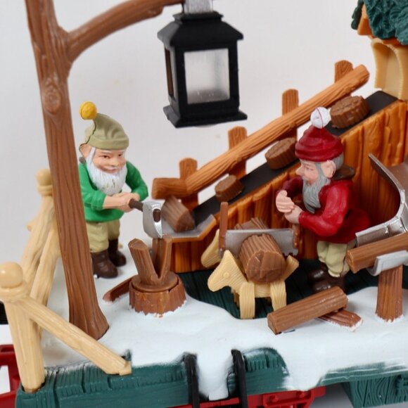 New Bright The Holiday Express Animated Train Log Mill Wood Car 384-4 Tested - Picture 5 of 9